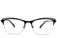 BS2012-1135_Black_Semi-rimless_Metal_Glasses_front