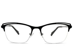 BS2012-1135_Black_Semi-rimless_Metal_Glasses_front