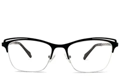 BS2012-1135_Black_Semi-rimless_Metal_Glasses_front