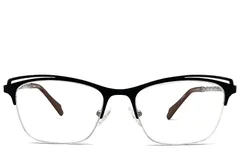 BS2012-1135_Black_Semi-rimless_Metal_Glasses_front