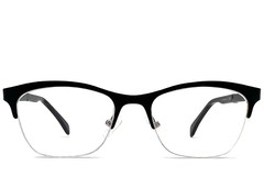 BS2012-1143_Black_Semi-rimless_Metal_Glasses_front