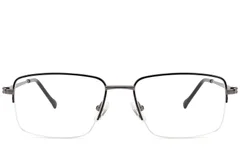 BS2012-1457_Black_Semi-rimless_Metal_Glasses_front
