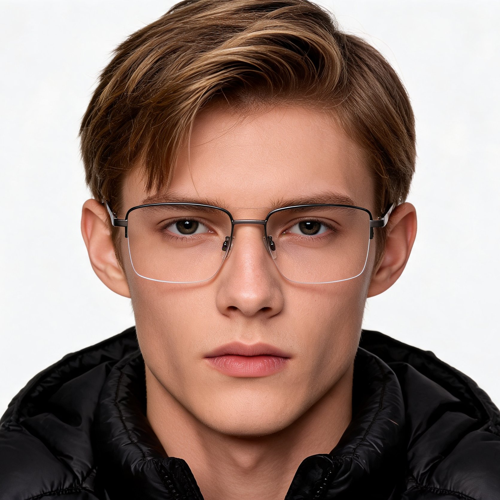 bs2012-1457_black_semi-rimless_metal_glasses_model