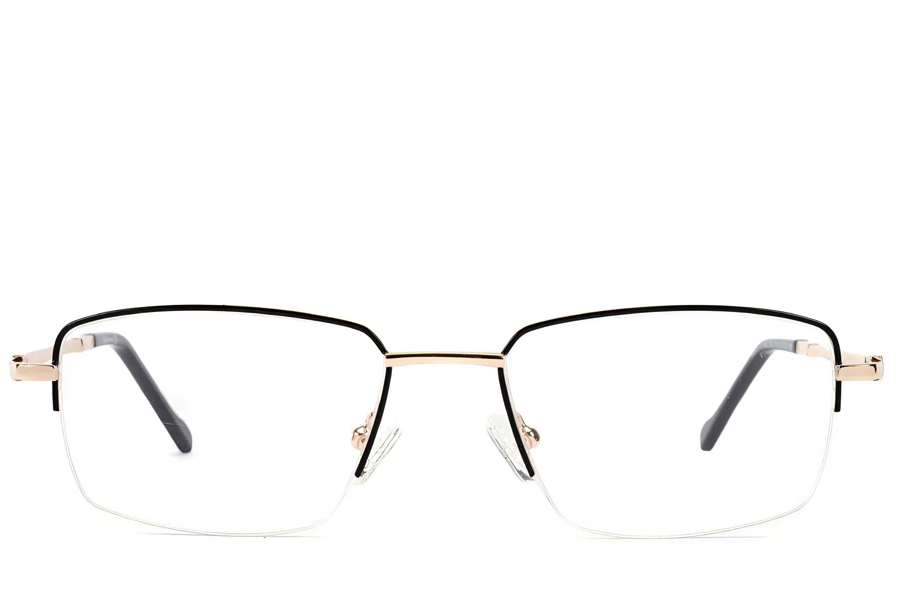 BS2012-1459_Golden_Semi-rimless_Metal_Glasses_front