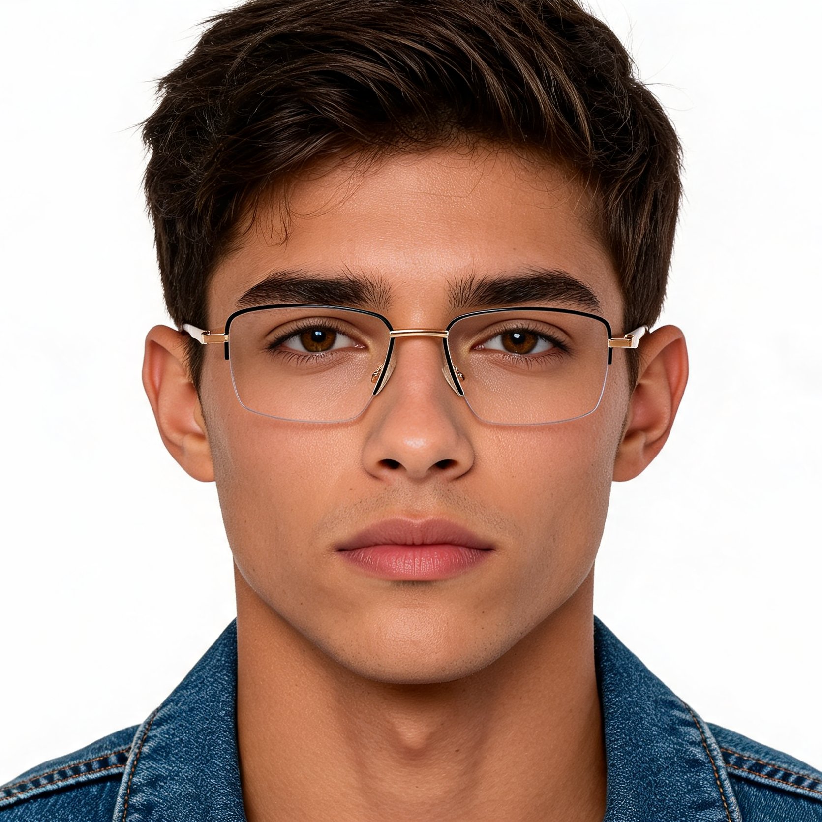 bs2012-1459_golden_semi-rimless_metal_glasses_model