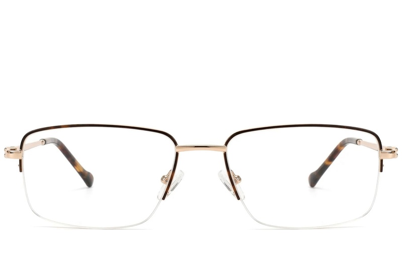 BS2012-1460_Golden_Semi-rimless_Metal_Glasses_front