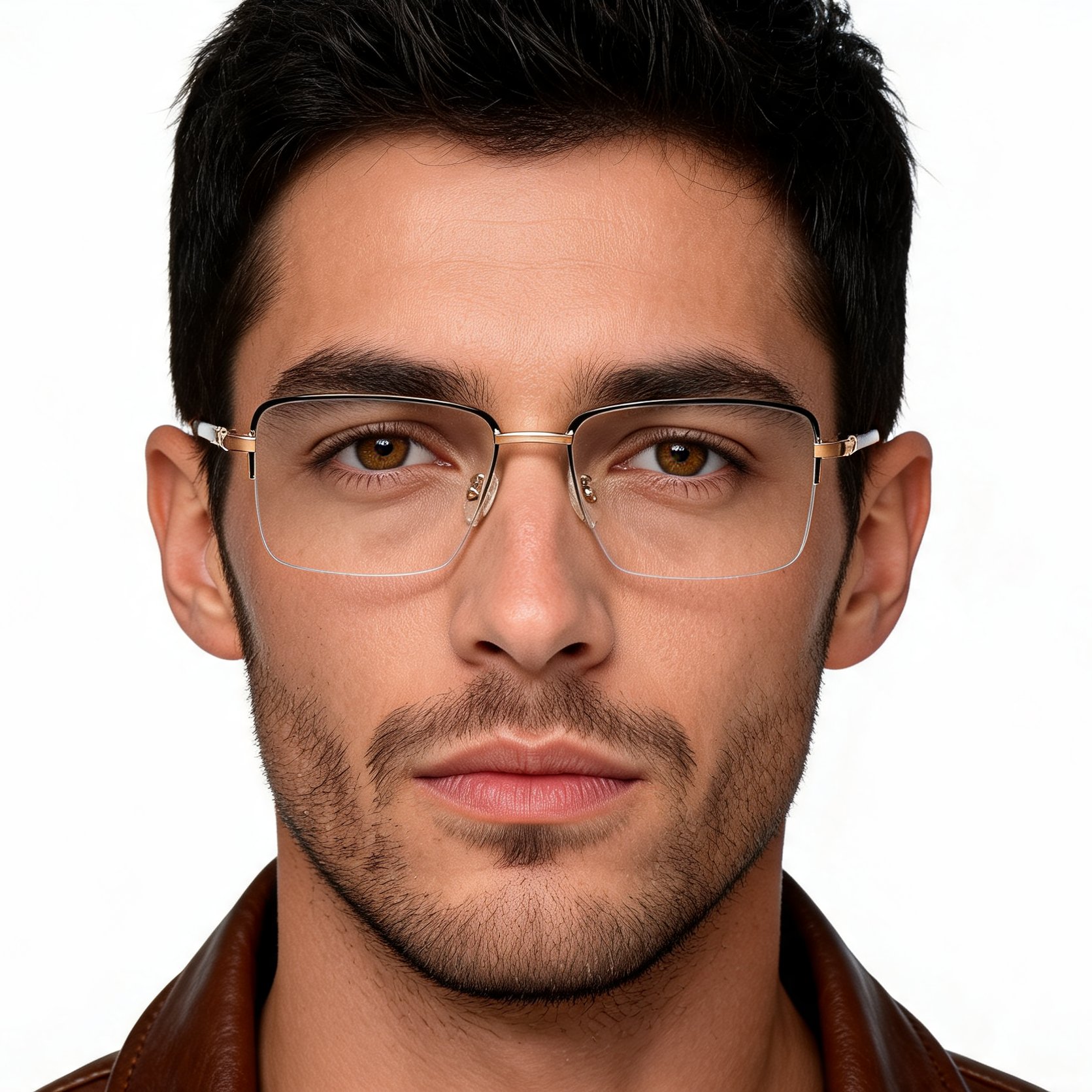 bs2012-1460_golden_semi-rimless_metal_glasses_model