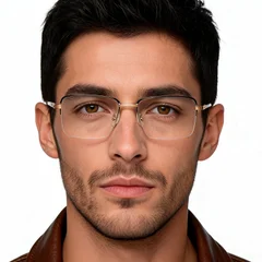 bs2012-1460_golden_semi-rimless_metal_glasses_model