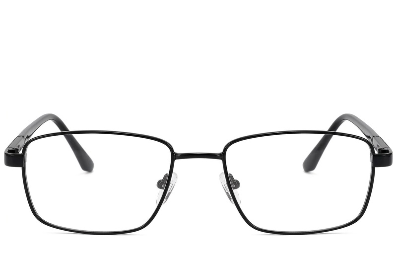 BS2012-1530_Black_Rectangular_Metal_Glasses_front