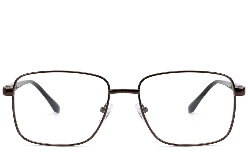 BS2012-1533_Brown_Rectangular_Metal_Glasses_front
