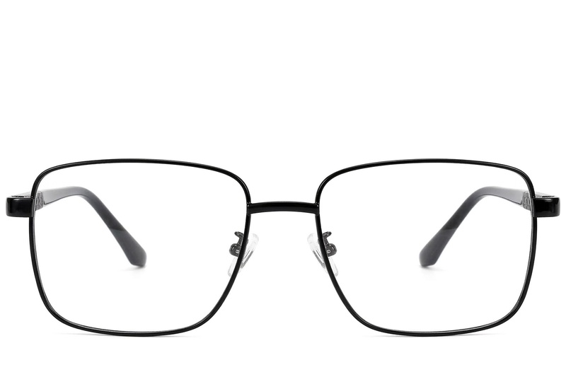 BS2012-1535_Black_Rectangular_Metal_Glasses_front