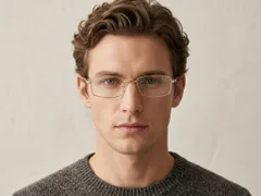 Rectangular Golden Metal Glasses #BS2012-1537