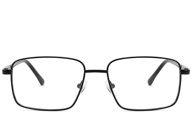 BS2012-1550_Black_Rectangular_Metal_Glasses_front