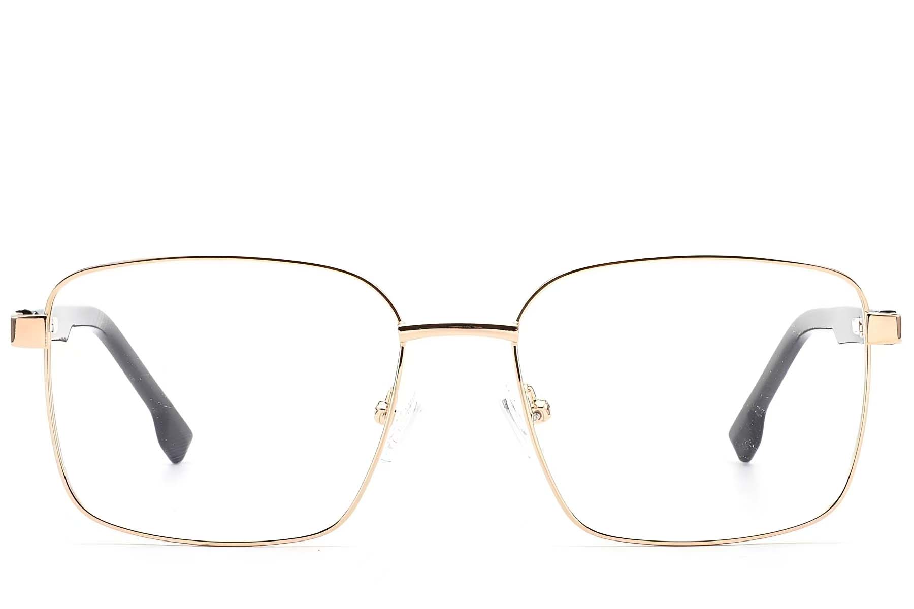 BS2012-1559_Golden_Rectangular_Metal_Glasses_front