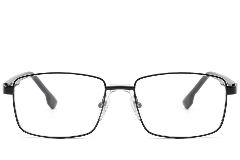 BS2012-1569_Black_Rectangular_Metal_Glasses_front