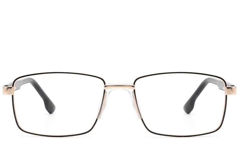 BS2012-1574_Black_Rectangular_Metal_Glasses_front