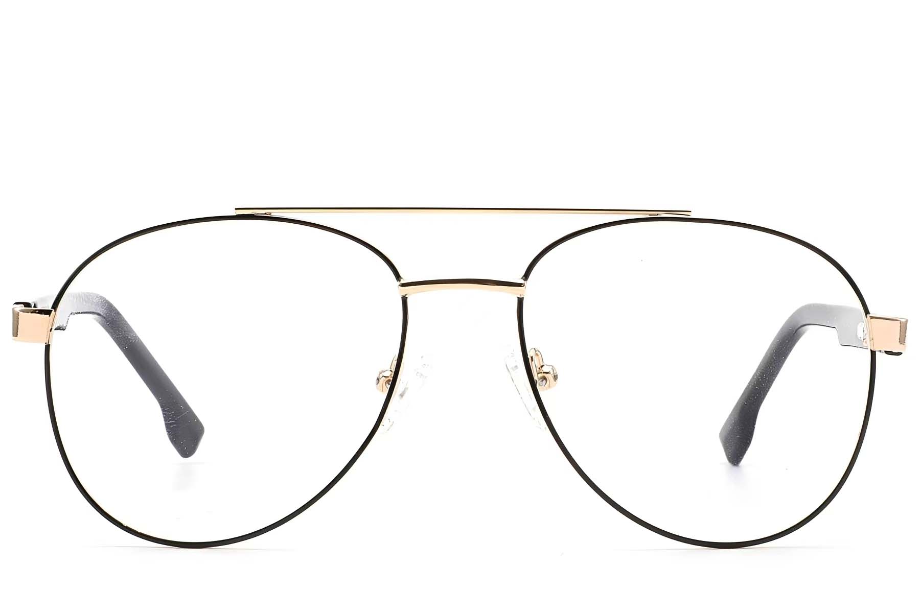 BS2012-1586_Black_Aviator_Metal_Glasses_front