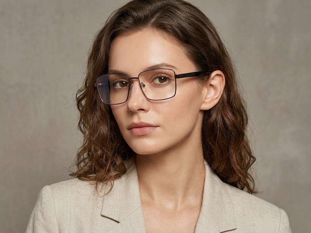 BS2012-1590_Brown_Rectangular_Metal_Glasses_corner-tryon_female