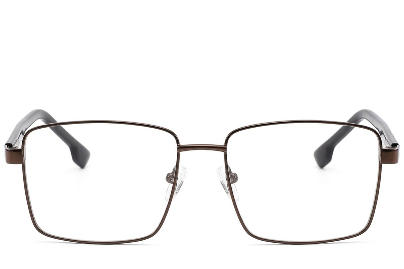 BS2012-1590_Brown_Rectangular_Metal_Glasses_front