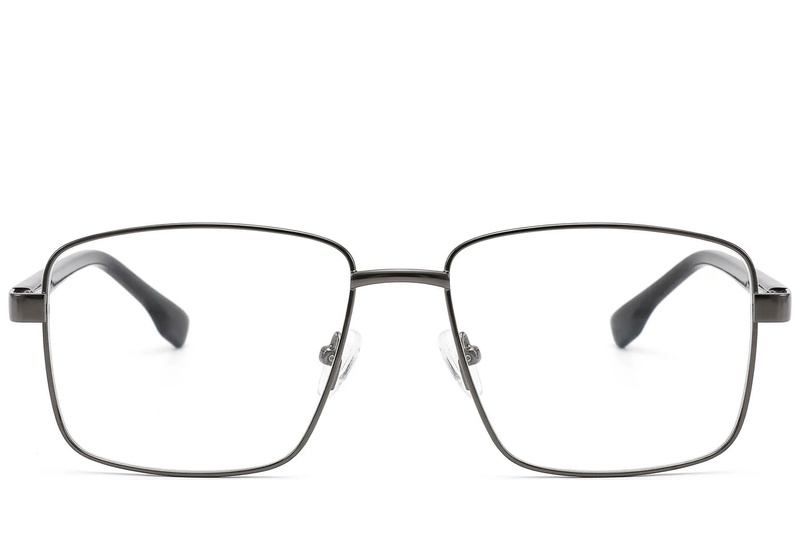 BS2012-1600_Grey_Rectangular_Metal_Glasses_front