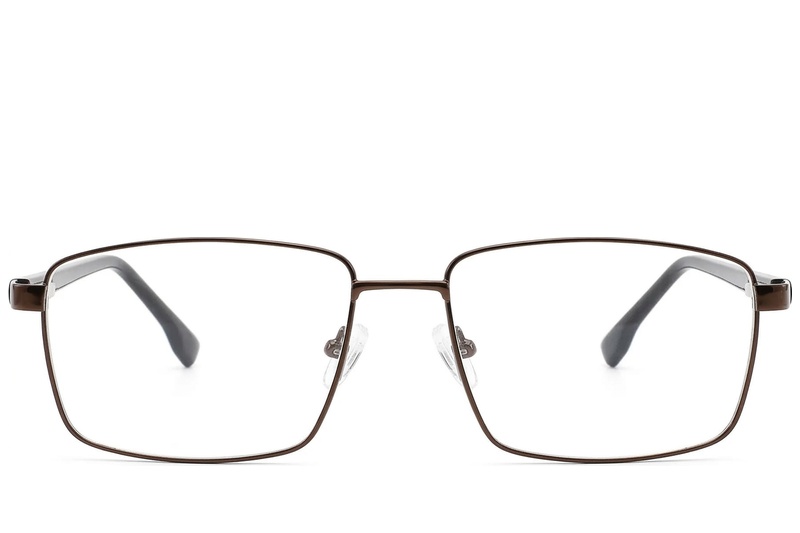 BS2012-1614_Brown_Rectangular_Metal_Glasses_front