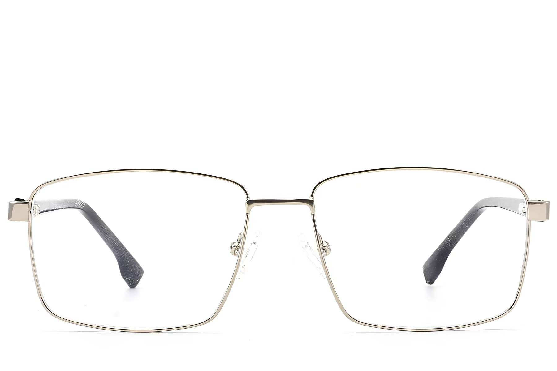 BS2012-1615_Silver_Rectangular_Metal_Glasses_front