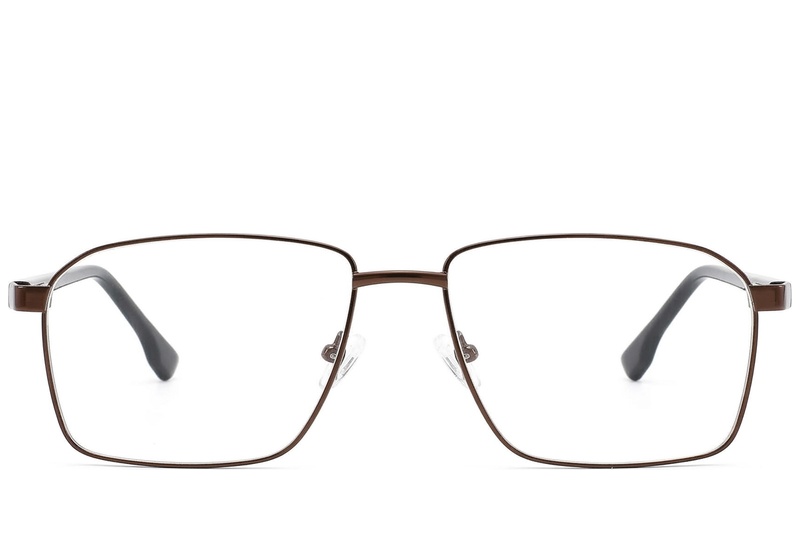 BS2012-1620_Brown_Rectangular_Metal_Glasses_front