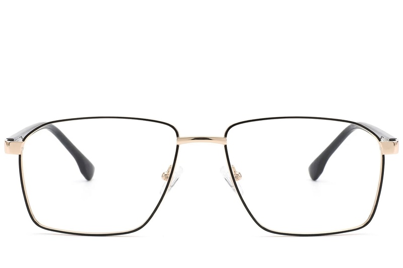 BS2012-1622_Black_Rectangular_Metal_Glasses_front