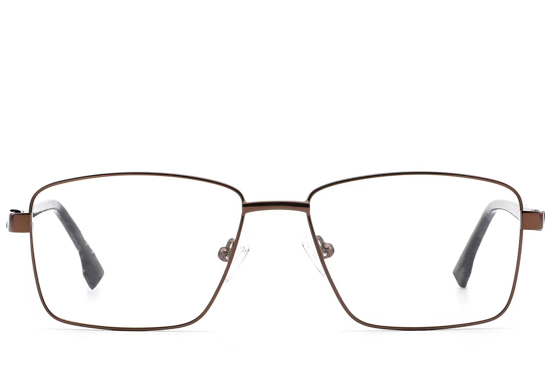 BS2012-1626_Brown_Rectangular_Metal_Glasses_front