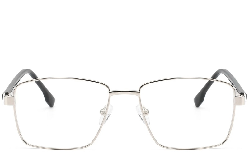BS2012-1627_Silver_Rectangular_Metal_Glasses_front