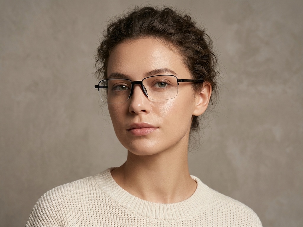 BS2012-1631_Black_Semi-rimless_Metal_Glasses_corner-tryon_female