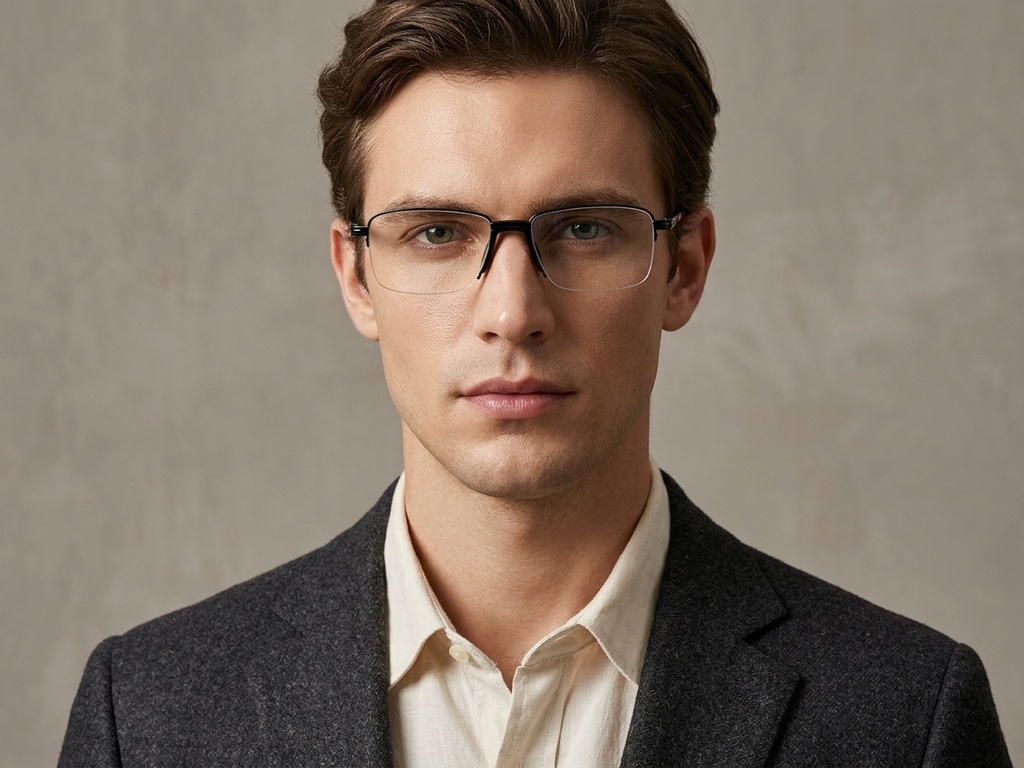 BS2012-1631_Black_Semi-rimless_Metal_Glasses_corner-tryon_male