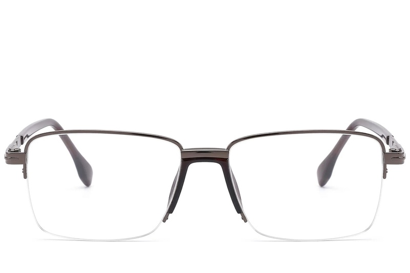 BS2012-1633_Brown_Semi-rimless_Metal_Glasses_front