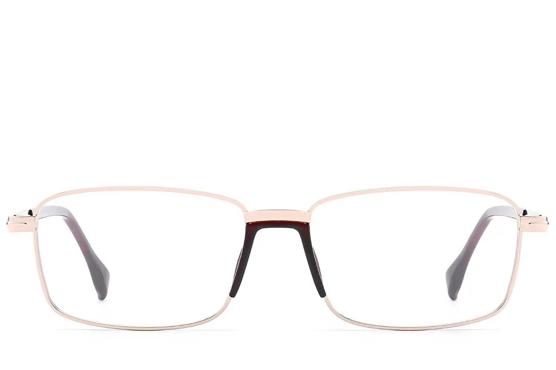 BS2012-1634_Golden_Rectangular_Metal_Glasses_front