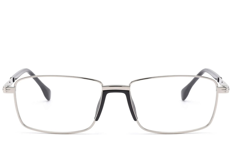 BS2012-1637_Silver_Rectangular_Metal_Glasses_front