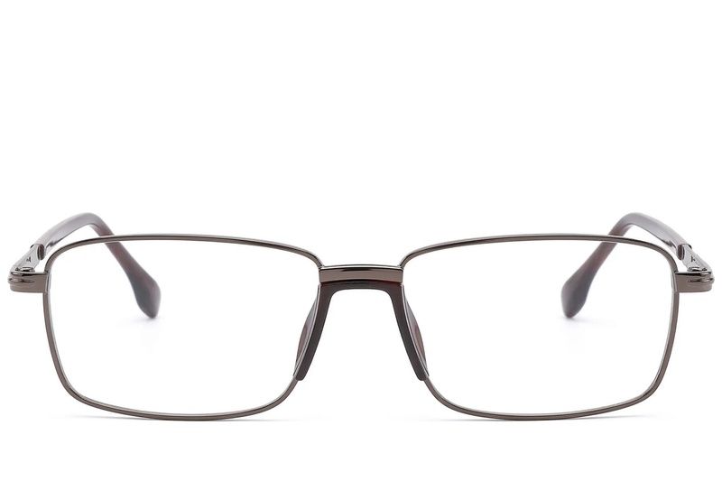 BS2012-1638_Brown_Rectangular_Metal_Glasses_front