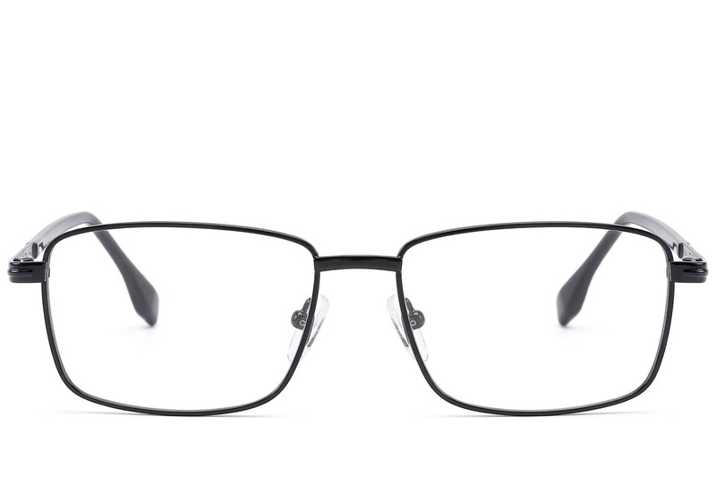 BS2012-1641_Black_Rectangular_Metal_Glasses_front