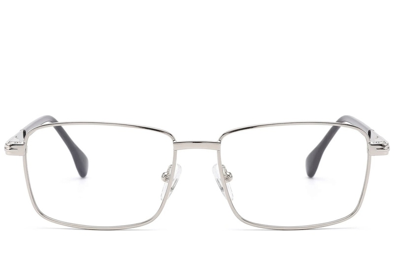 BS2012-1642_Silver_Rectangular_Metal_Glasses_front