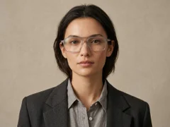 BS2012-1647_Grey_Aviator_Titanium_Glasses_corner-tryon_female