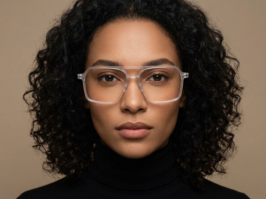 BS2012-1648_White_Aviator_Titanium_Glasses_corner-tryon_female