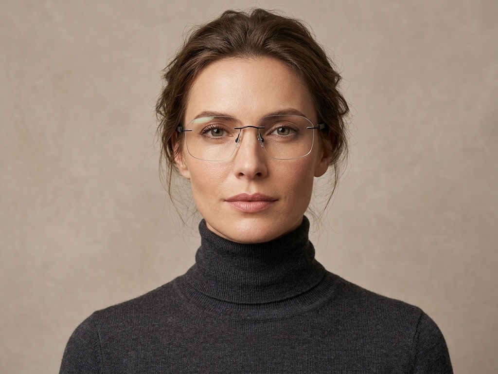BS2012-1654_Black_Invisible_Titanium_Glasses_corner-tryon_female