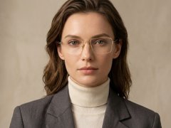 BS2012-1659_Golden_Semi-rimless_Titanium_Glasses-tryon_female