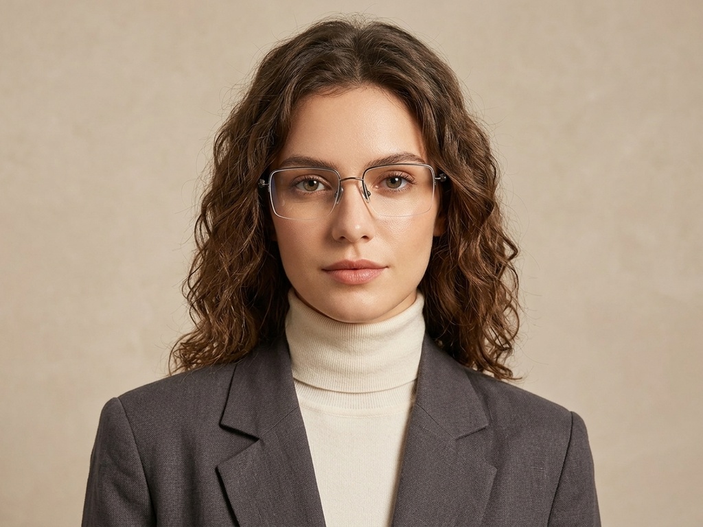 BS2012-1661_Grey_Semi-rimless_Titanium_Glasses_corner-tryon_female