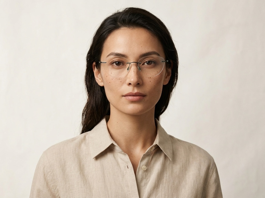 BS2012-1673_Green_Invisible_Titanium_Glasses_corner-tryon_female