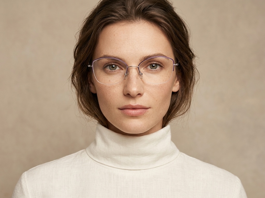 BS2012-1681_Purple_Semi-rimless_Titanium_Glasses-tryon_female