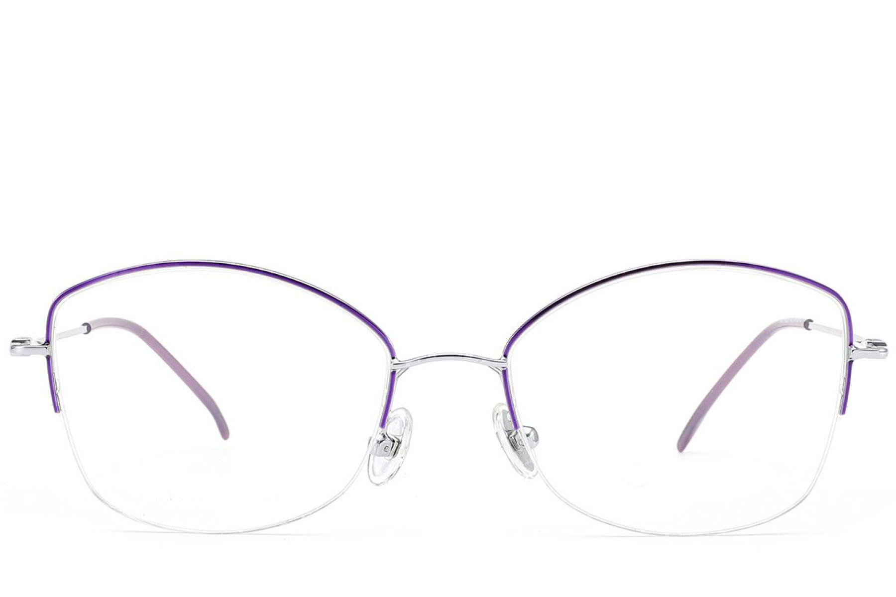 BS2012-1681_Purple_Semi-rimless_Titanium_Glasses_front
