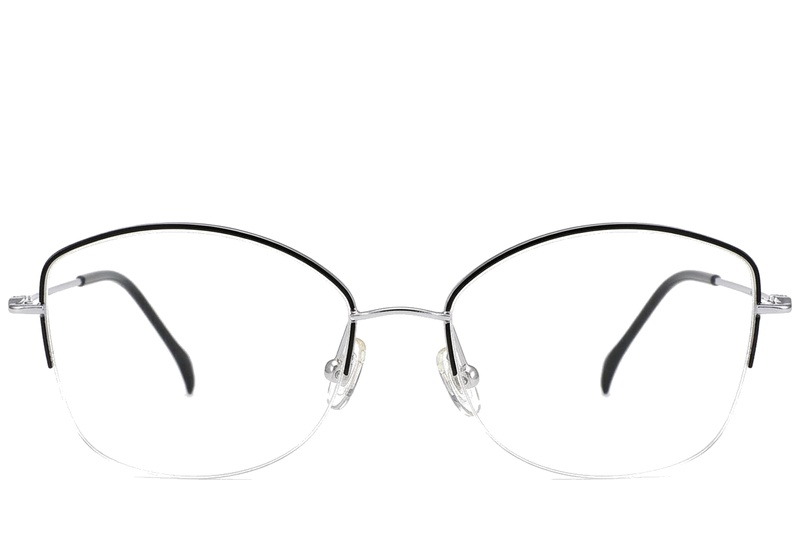 BS2012-1683_Black_Semi-rimless_Titanium_Glasses_corner-front