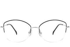 BS2012-1683_Black_Semi-rimless_Titanium_Glasses_corner-front