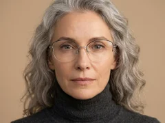BS2012-1683_Black_Semi-rimless_Titanium_Glasses_corner-tryon_female