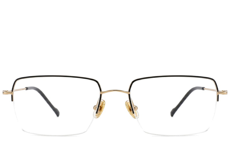 BS2012-1684_Black_Semi-rimless_Titanium_Glasses_corner-front
